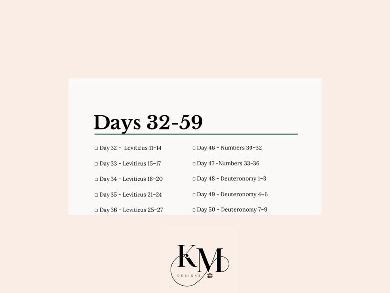 Bible in a Year Daily Undated Printable PDF | Chronological Scripture ...