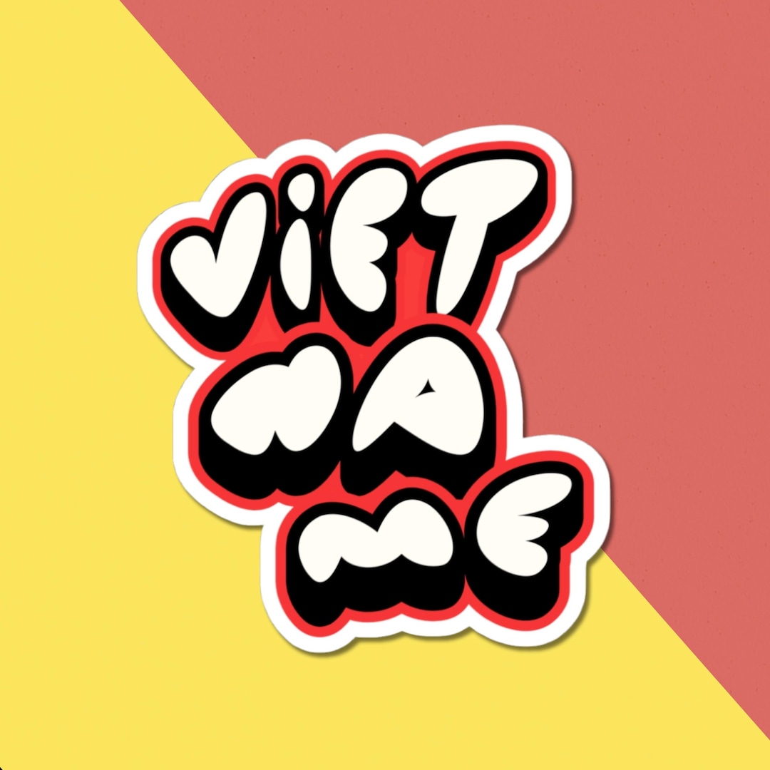 Viet-na-me (vietnamese), Viet Sticker, Vietnamese Sticker, Red and ...