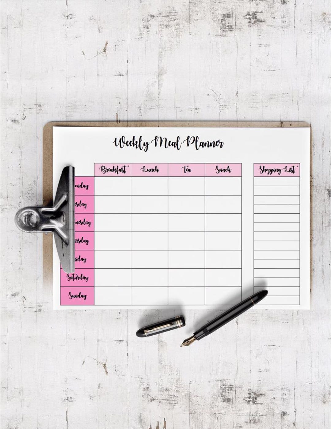 Printable Weekly Meal Planner Template Weekly Menu Slimming World ...