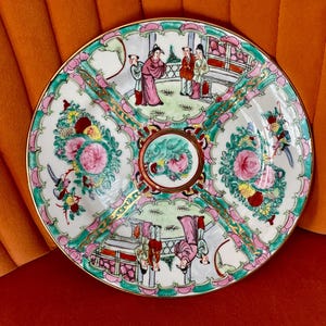 Chinese Famille Rose Medallion Plate, Hand Painted