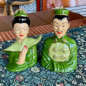 Pair of Asian Porcelain Figures, Man and Woman