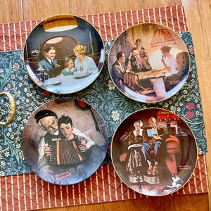 Set van 4 decoratieve Norman Rockwell-borden van Knowles, Fine China