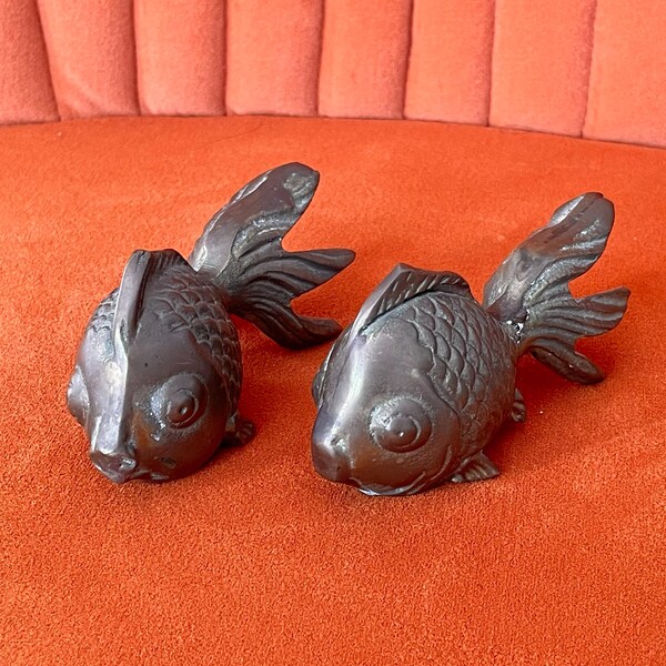 Brass Koi Goldfish Metal Figurine (2 Available)