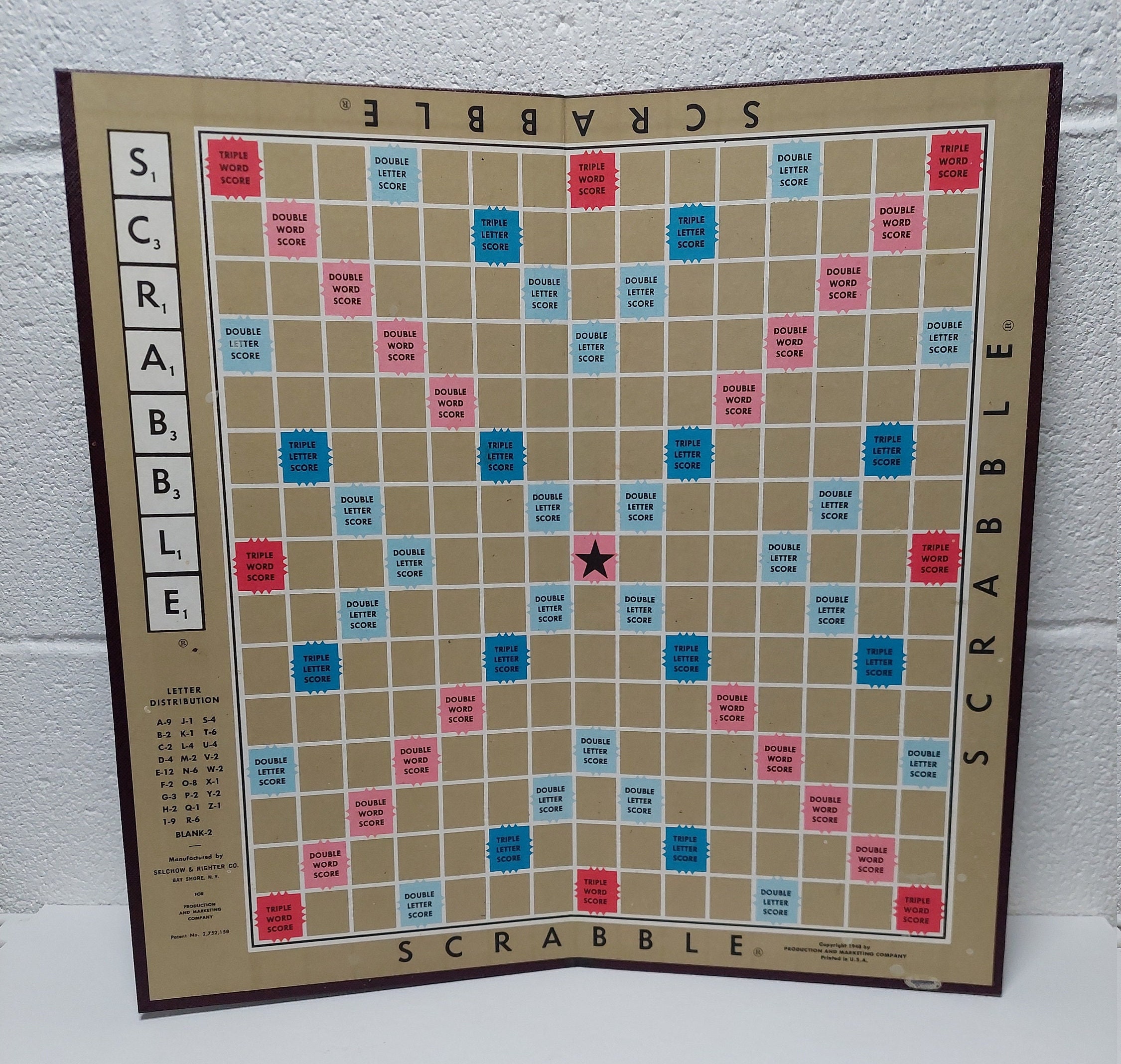 Jeu de société Scrabble Deluxe, mots croisés, vintage des années 1980,  plateau tournant -  France