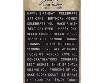 Idea-Ology Sentiments Label Stickers 68/Pkg by Tim Holtz -  TH94121 Sentiments