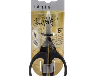 Tim Holtz Tonic Studios 5" Mini Snips Titanium Coated Non-Stick blades