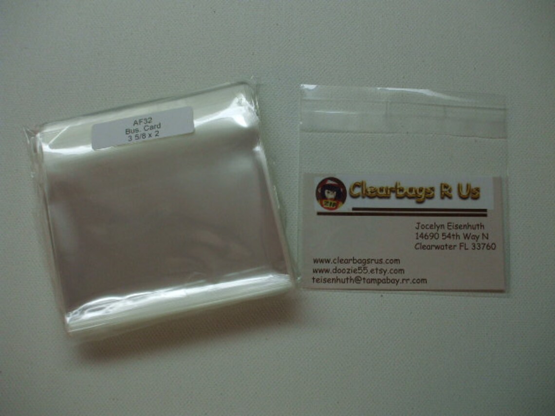 AF32 100 Clear Cellophane Envelopes 3 5/8 X 2 9.2cm X 5.1cm Etsy