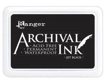 Ranger Jumbo Size Archival  Ink Pad Jet Black Permanent/Waterproof