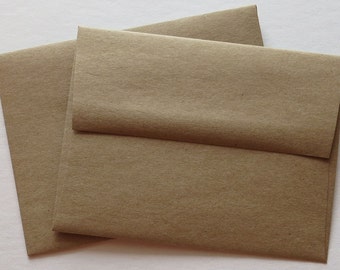 BBE2 Qty. 50 A2 70 lb.Recycled Brown Bag Envelopes 4 3/8 x 5 3/4 (11.11cm x 14.61cm)