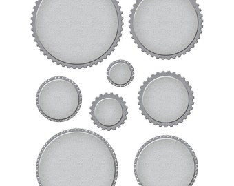 Spellbinders Etched Dies S5539 Postage Edge Circles 8 die set