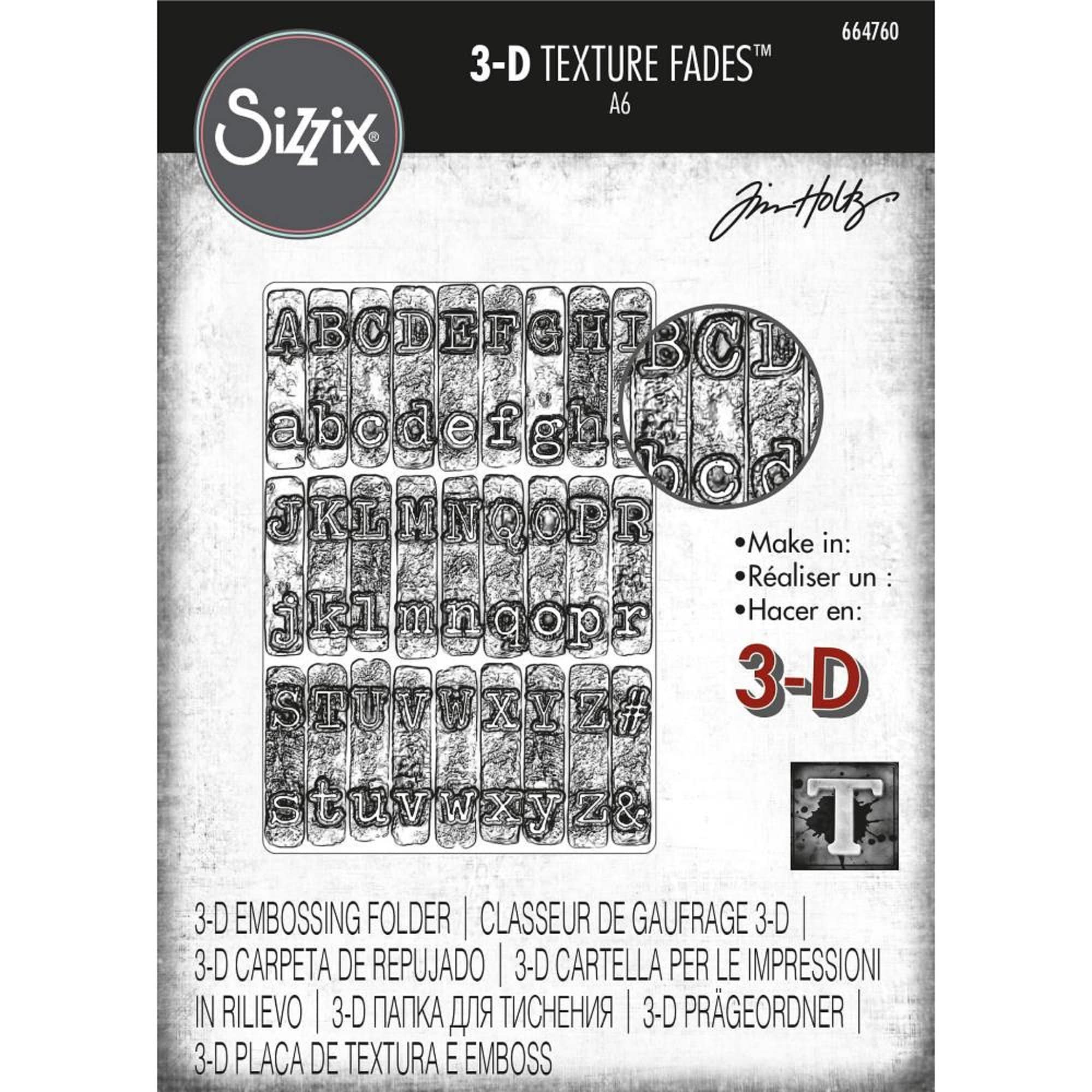 Sizzix / 664760 Typewriter Texture Fades Embossing Folder A6 3D - Etsy