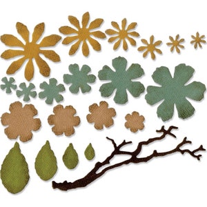 Sizzix Thinlits Tim Holtz Small Tattered Florals Dies 661806