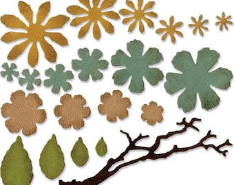 Sizzix Thinlits Tim Holtz Small Tattered Florals Dies 661806