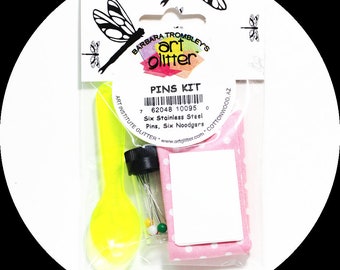 Art Glitter Glue 6 Stainless Steel Tip Pins and Noodgers
