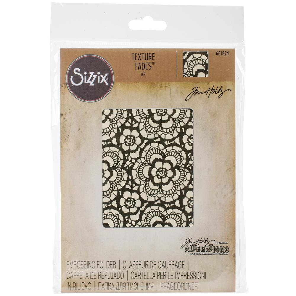 Sizzix / Tim Holtz Texture Fades A2 Embossing Folder Lace