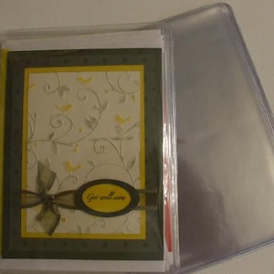 VF36 paquete de 10 carpetas de tarjetas de felicitación de vinilo transparente A7