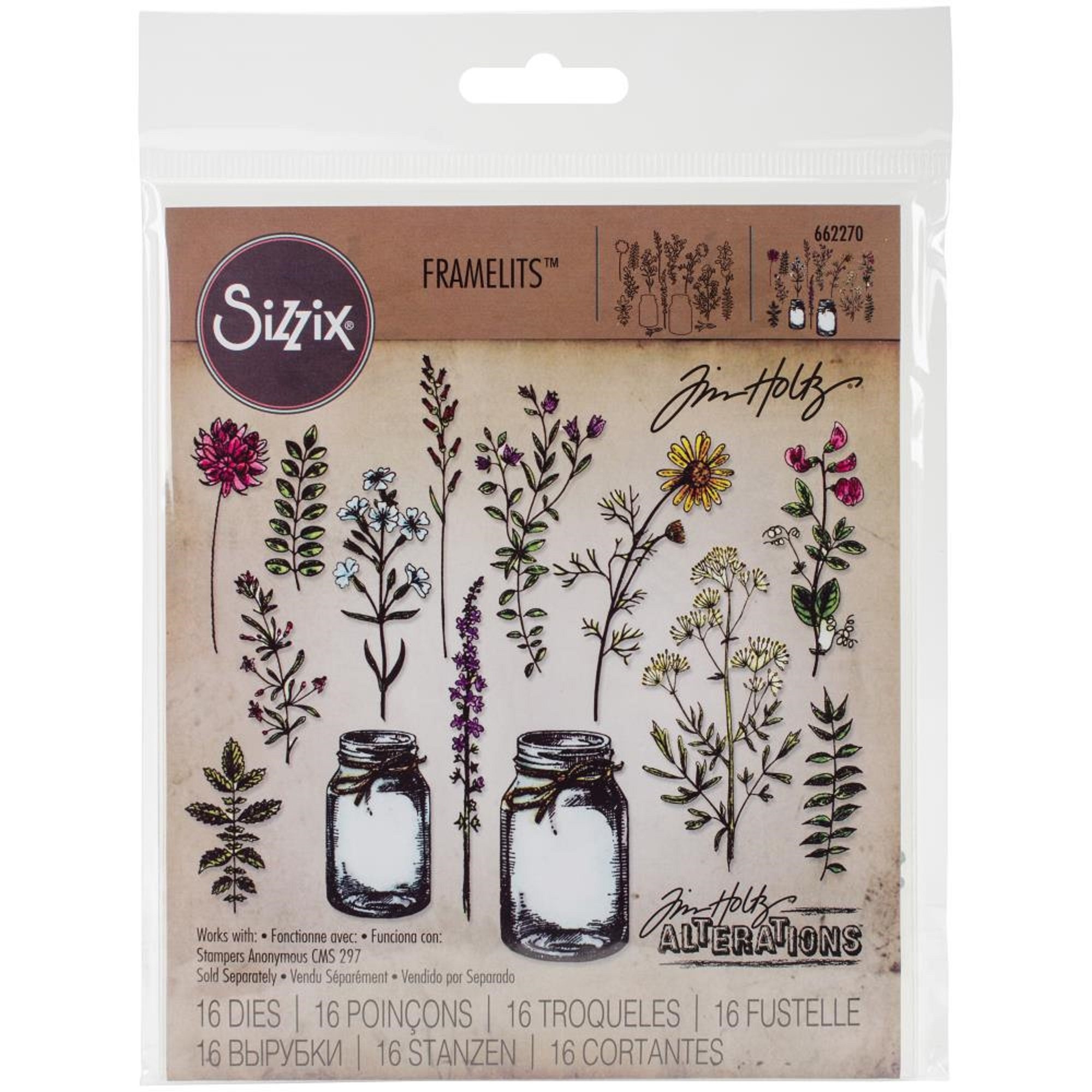 Tim Holtz - Stencils Set 10 (Flowers) - Five Item Bundle - Roses, Floral,  Blossom, Poinsettia, and Wildflower