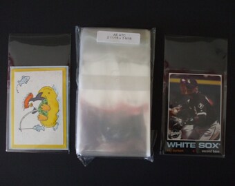 AEATC 100 Clear Cellophane  ATC / ACEO / Baseball / Sport  Card Envelopes 2 11/16 x 3 9/16 (6.9cm x 9.1cm)