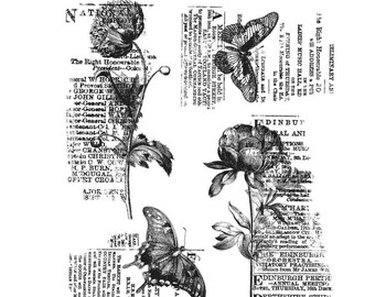 Tim Holtz /Stampers Anonymous Botanic Collage CMS447 Cling Stamp Set