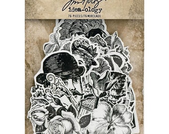 Tim Holtz Idea-ology Engraving Layers Die Cuts 76 Pieces TH94125