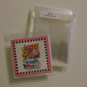 AF33 3x3 カード用透明セロハン封筒 100 枚 3 1/4 x 3 1/4 (8.3 cm x 8.3 cm)