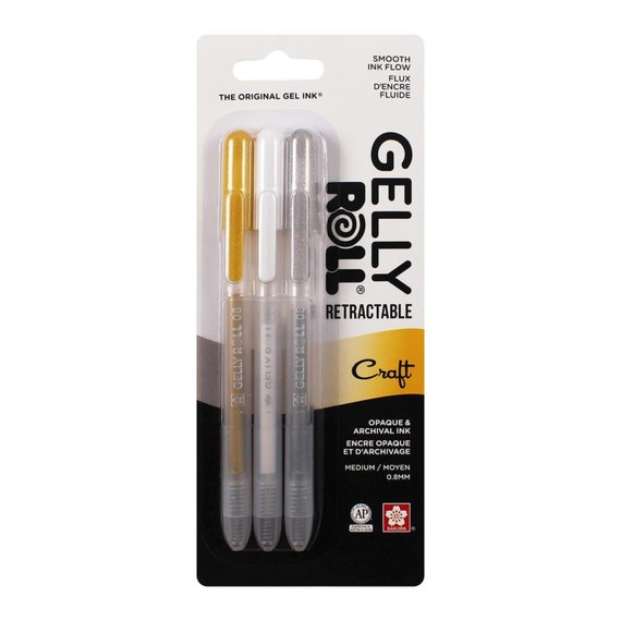 Sakura Gelly Roll Retractable Medium Point Pens 3/Pkg Waterproof Archival Ink