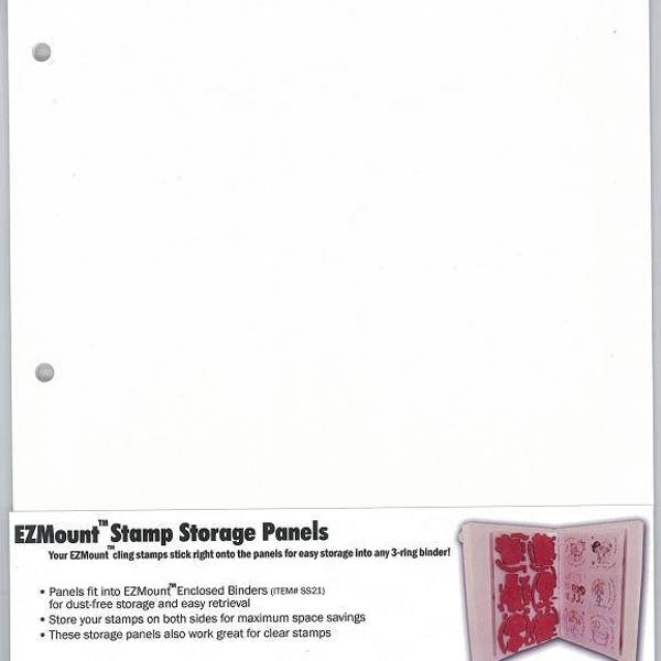 EZ MOUNT Stamp Storage Panels 8.5 x 11 for cling stamps Large storage panel 5pk.