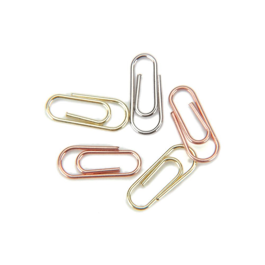 Creative Impressions Mini Paper Clips 25pc Gold, Silver, Copper .5x.25