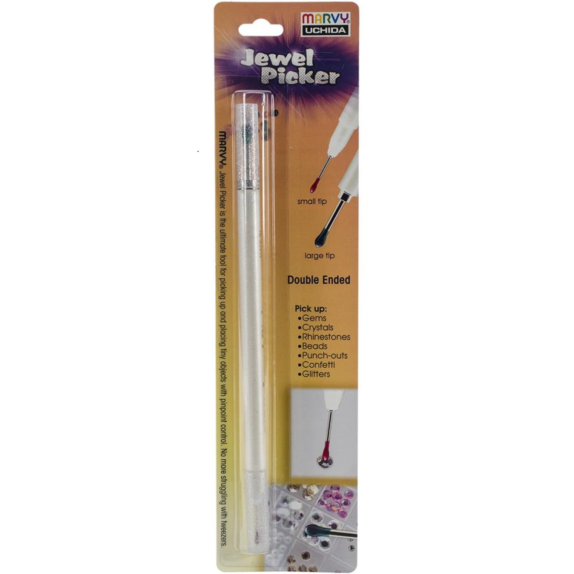 Rhinestone Wax Pencil Gem Stone Picker BLACK GEM DESIGN - Nail Art Tool