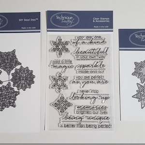 Techniek Dinsdag Sneeuwvlokken of Sparkle & Shine Sterfts of Being Unique Stamp Set