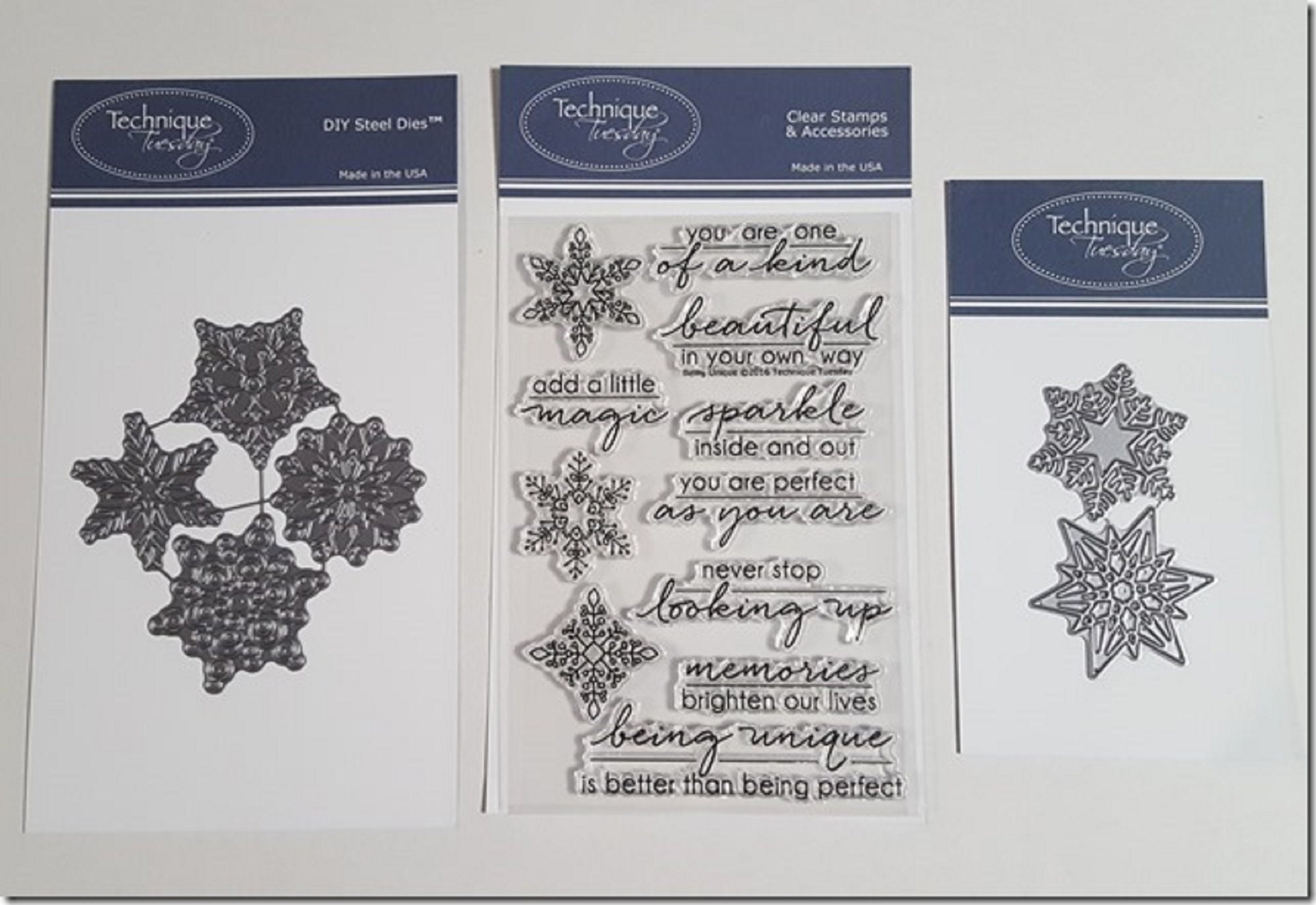 Technique Tuesday Snowflakes or Sparkle & Shine Dies or Being Unique Stamp Set