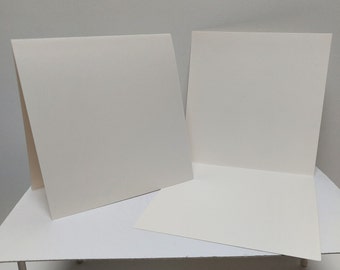 CRDMP 5.25 x 5.25- 50 Pre-Folded Square Cards 80lb Card Stock Vanilla
