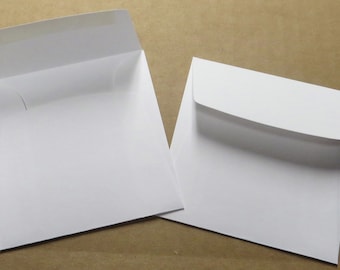 PE33 25  3 1/8" x 3 1/8" 60lb  Paper Envelopes  Square Flap White or V Flap Vanilla