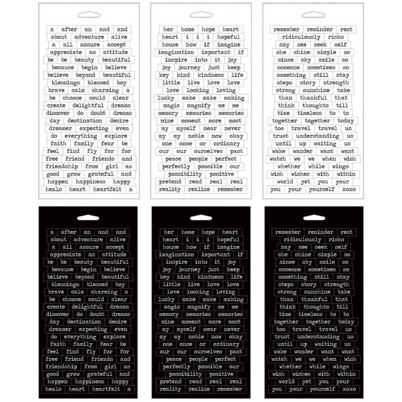 Autocollants Mots Tim Holtz Idea-Ology Chitchat - Vintage - Carton Mat Noir Et Blanc