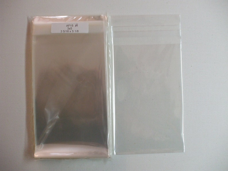 Af15a 100 Clear Cellophane Envelopes 3 5/16 X 5 1/8 8.3cm X Etsy
