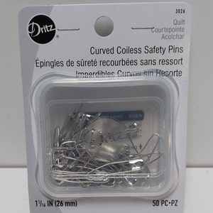 Curved Safety Pins Bohin Curved Safety Pins Size 1 1.125 Inches Long for  Quilting, Sewing, Craft Projects 100 Pack BOHIN SIZE 1 