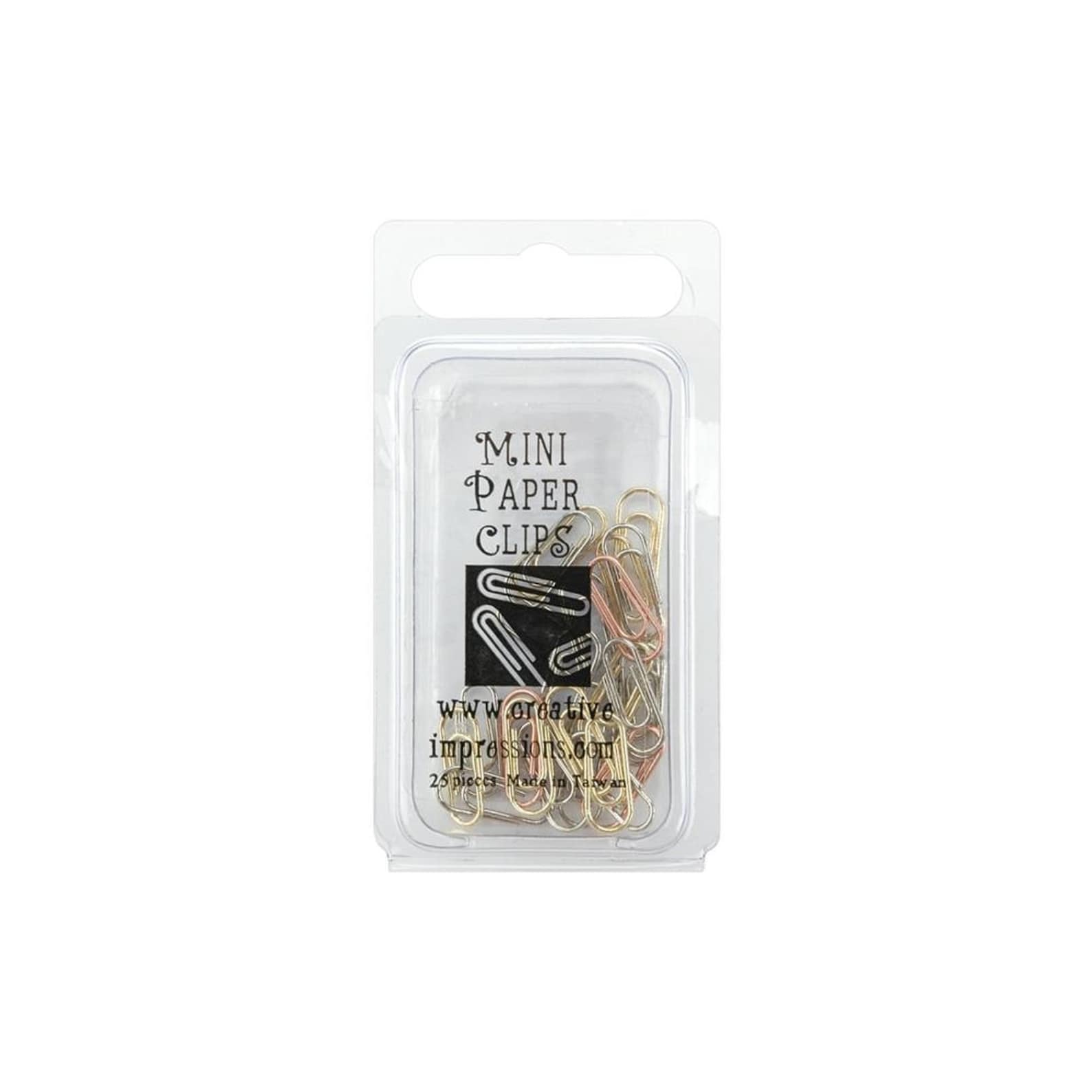Creative Impressions Mini Paper Clips 25pc Gold, Silver, Copper .5