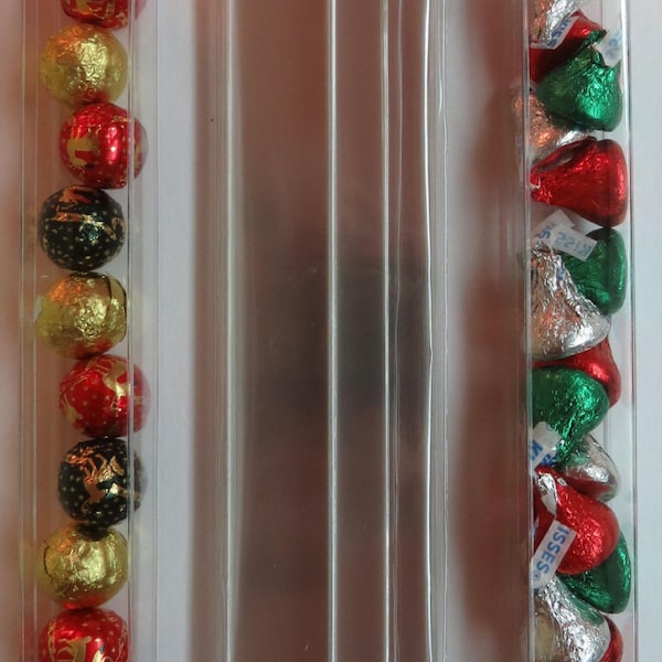 CB1X8 - Qty. of 100 Crystal Clear Treat Boxes 1"x1"x8" Gumballs,M&M,Party Favors,Wedding