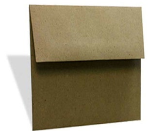 BBE5  50 5x5 (12.7cm x 12.7cm) 70 lb.Recycled Brown Bag Envelopes 100% Recycled