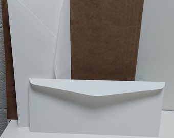 Slimline / Thinline White envelopes 8 7/8 x 3 7/8 Pack of 25