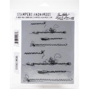 Tim Holtz /Stampers Anonymous Stitches CMS365Cling Stamp Set