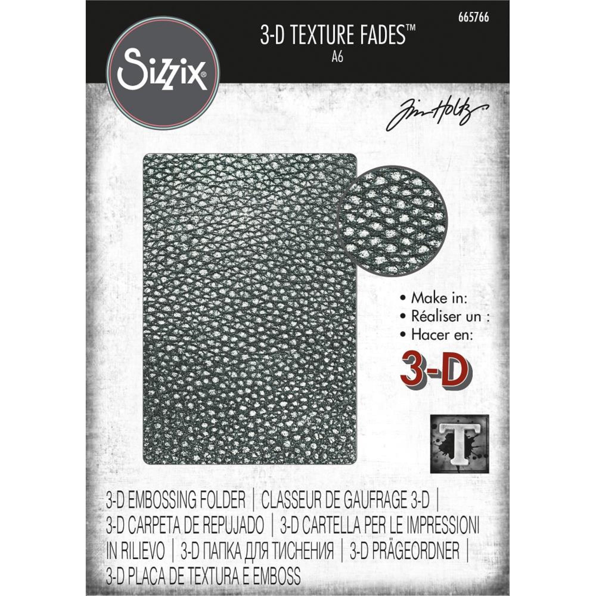 BlackLeafページ Sizzix / 665766 Leather Texture Fades Embossing Folder A6 3D - Etsy