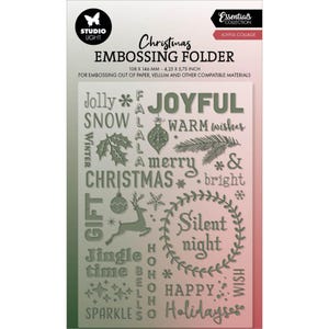 Studio Light Christmas-embossingmap Joyful Collage 4,25 x 5,75 EMB22 Feestdagen