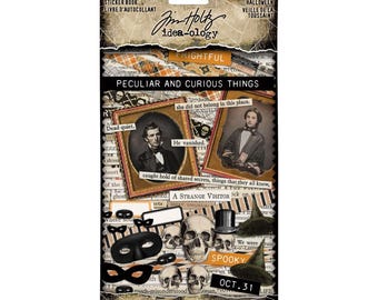 Tim Holtz Ideaology Stickers Halloween TH94442 Libro encuadernado en espiral 484 piezas