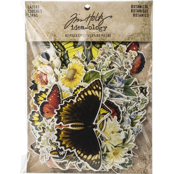 Download Tim Holtz Idea Ology Botanical Die Cuts 83pcs Th93554 Etsy