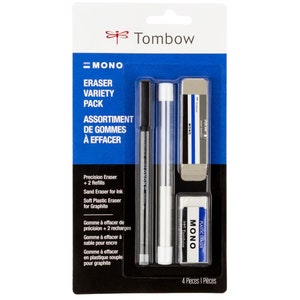Tombow Mono Precision Eraser Variatiepakket Verwijdert inkt, potlood en kleurpotlood 4 st