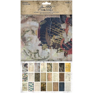 Tim Holtz IdeaOlogy Backdrops Double-Sided Cardstock 6&quot;X10&quot; 24/Pkg Volume #2 TH94118