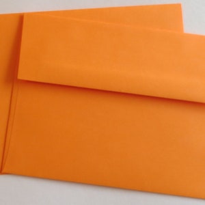 PE30 25 pc. Color Envelopes A7 60 lb. 5 1/4 x 7 1/4 13.34cm x 18.42cm Tangerine Orange