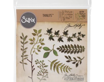 Sizzix Thinlits Tim Holtz Garden Greens 9 Dies 661206