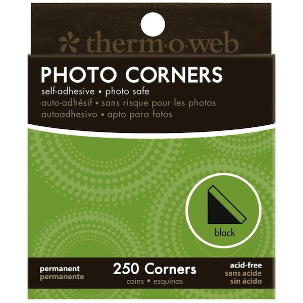Thermo-O-Web 250 Self Adhesive Black Photo Corners #3867
